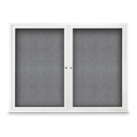 United Visual Products Sliding Door Indoor Enclosed Corkboard, 9 UV9029ACS-GOLD-COBACC
